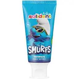 Зубна паста Solident Kids The Smurfth натуральна з фтором 1000 ppm лісові ягоди 50 мл