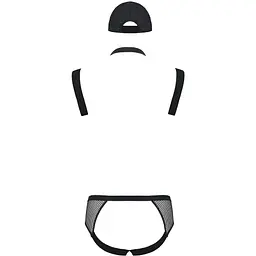 Комплект еротичної чоловічої білизни Passion 038 Set John L/XL Black, боді, кепка - мініатюра 4