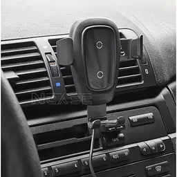 Тримач в машину з бездротовим ЗП Baseus Metal Gravity Car Mount (Air Outlet Version) 1.7A QC3.0 сірий (17217) - мініатюра 3