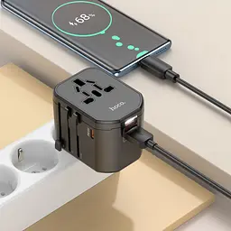 Зарядний пристрій Hoco AC15 2 USB/ Type-C 20W чорний - мініатюра 2