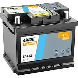 Автомобільний акумулятор Exide Premium Carbon Boost 2.0 EA472 (-/+) 6СТ-47Ah АзЕ 450A (EN)