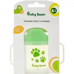 Поїльник Baby Team зі спаутом від 6 міс. 180 мл зелений (5007 жовтий) - мініатюра 3