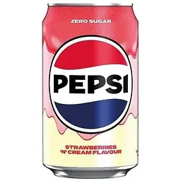 Напій газований Pepsi Strawberries & Cream Zero Sugar 330 мл