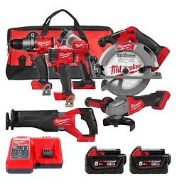 Набір із 6 акумуляторних безщіткових інструментів MILWAUKEE M18 FPP6H3-502B