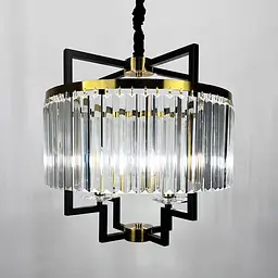 Елегантна люстра в стилі сучасної класики Ø 50х50 см | Line F | Арт. MJ348-500 BK+CL - мініатюра 2