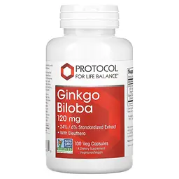 Гінкго білоба Protocol for Life Balance Ginkgo Biloba 120 мг 100 капсул