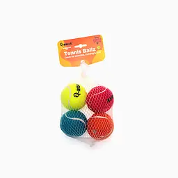 Іграшка для собак QMonster Q-Balls тенісні мячики 4шт L (діаметр 6.4 см) - мініатюра 1