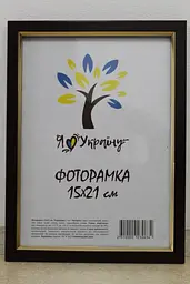 Фоторамка 15х21, вишнева із золотою вставкою, 1511-х054-2 , СКЛО + КАРТОН                                                                                                                                                                                  