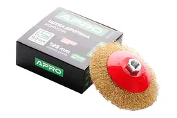 Корщітка технічна APRO для болгарки УШМ дротяна щітка конусна 125 мм x М14 830420 - мініатюра 3