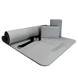 Набір для йоги та фітнесу EasyFit Polarity Set PRO (Stone): килимок, два блоки та ремінь