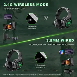 Навушники 2 в 1 комбо Onikuma K10 Gaming with LED 2.4Ghz та 3.5mm - мініатюра 9