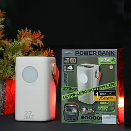 Універсальна зарядна батарея Remax RPP-123 60000mAh QC+PD (22.5W+27W) Бежевий - мініатюра 4