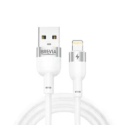 Кабель Brevia USB to Lightning 2,4A 1,2 м, білий ZIP (52120WULZ1)