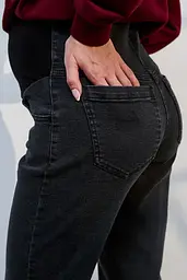 Джинси для вагітних Mom Fit для майбутніх мам з регульованим поясом S (44) Leyton Юла Мама сіро-чорний - мініатюра 2