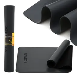 Килимок спортивний Cornix PU 183 x 68 x 0.4 см для йоги та фітнесу XR-0317 Black