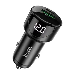 Зарядний пристрій HOCO 1xUSB-C PD20W + 1xUSB QC3.0 car adapter Z42 black (6931474742544) - мініатюра 2