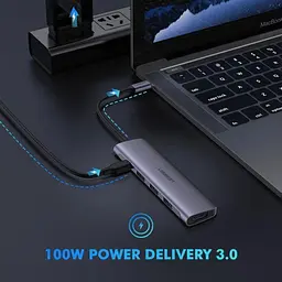 USB-хаб Ugreen USB-C to 3xUSB 3.0/1xHDMI/1xUSB-C [CM136/50209] [35486] - мініатюра 3