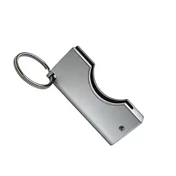 Захисний алюмінієвий чохол для ключа YubiKey 5 / 5C / Security Key NFC з брелком, Срібний, 1 шт - мініатюра 2