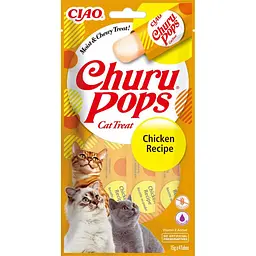 Вологі ласощі для котів INABA Churu Pops вершкове желе з куркою 4 шт по 15 г