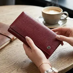 Практичний гаманець для жінок із натуральної шкіри ST Leather 23098 бордовий - мініатюра 2