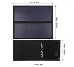 Портативная солнечная панель Aukey PBP10 60W Solar Panel, зажимы 12В/5А, USB Type-C - мініатюра 4