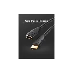 Кабель мультимедійний HDMI M to HDMI F 0.5m 4K60Hz black Vention (VAA-B06-B050) - мініатюра 3