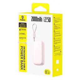 Портативний ЗП Power Bank Baseus EnerFill FC21 Qpow 3 Ultra 22.5W with cable 20000 mAh (PPFLS) Nebula Pink - мініатюра 2