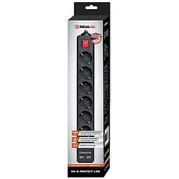Фільтр живлення REAL-EL RS-6 Protect USB 5 м Black (EL122300018)
