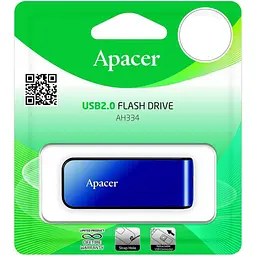 USB флеш-накопичувач Apacer AH334 32GB USB-A 2.0 Blue (AP32GAH334U-1) - мініатюра 4