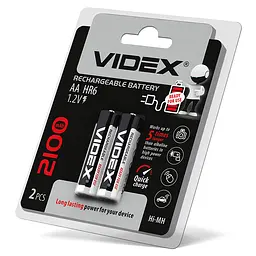 Акумулятори Videx HR6/AA 2100mAh double blister/2шт VIDEX (23340-000) - мініатюра 2
