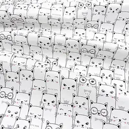 Пелюшка багаторазова Cosas непромокаюча Cats White 100x120 см, біла - мініатюра 4