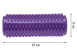Масажний циліндр EasyFit Spindle із шипами фіолетовий (EF-1070-V) - мініатюра 2