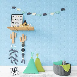 3D панель Sticker Wall самоклеюча 700x770x7мм цегла Блакитна 005-7 SW-00000658 - мініатюра 5