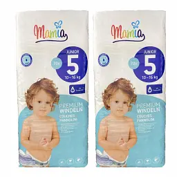 Дитячі підгузники Mamia Premium 5 Junior (10-16 кг), 140 шт