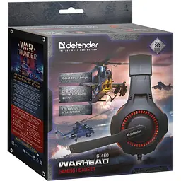 Ігрова гарнітура Defender Warhead G-450 USB підсвітка чорно-червона (64146)