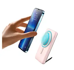 Портативна батарея Baseus Magnetic Bracket Wireless Fast Charge Power Bank 10000 mAh 20W PPCX000004 Pink - мініатюра 3