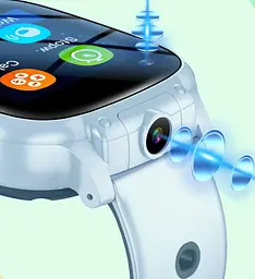 Годинник телефон для дітей Lemfo T93 з SIM картою, GPS трекером, подвійною HD камерою та прослуховуванням До 7 днів роботи Чорний - мініатюра 4