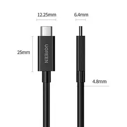 Кабель UGREEN US501 USB-C на USB-C Thunderbolt 4, 40Gbps, 100W, 2 м, чорний (60621) - мініатюра 2