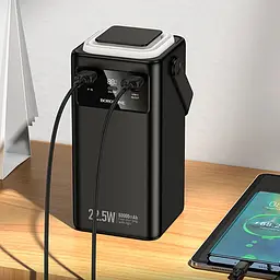 Зовнішній акумулятор BOROFONE BJ65B High 22.5W+PD20W+four-cables power bank(80000mAh) Black (6941991122057) - мініатюра 8