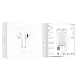 Бездротові навушники Hoco EW02 Plus TWS Bluetooth 5.1, з мікрофоном, вкладиші, з кейсом, білі - мініатюра 3