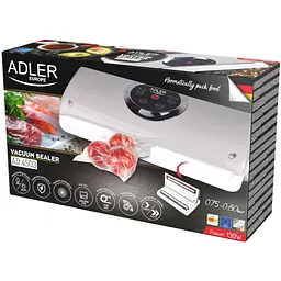Вакууматор Adler AD 4503 для пакетів, рулонів та контейнерів / 130Вт / 30см / ел. керування/ сірий - мініатюра 7