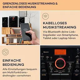 Стереосистема програвач вінілу Auna Franklin 388 DAB+ (10040360) - мініатюра 4