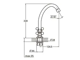 Змішувач AQUATICA QM 1/2 для кухні економ на гайці (9783100) (2шт в упак) - мініатюра 2