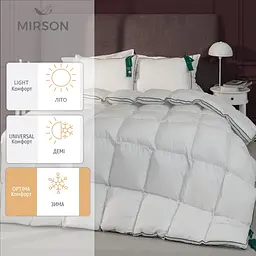 Ковдра пухова MirSon Imperial Delight, демісезонна, 215х155 см, біла із зеленим кантом - мініатюра 2