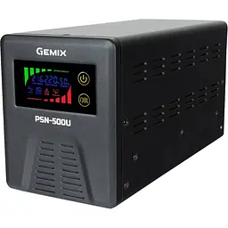 ДБЖ Gemix PSN-500U, 500VA/350W 12V/220V, 5/7/9A, 2xSchuko, без АКБ - мініатюра 2