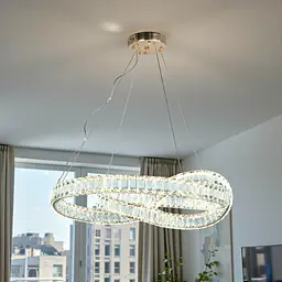Підвісна кришталева LED-люстра Diasha D8880/600G, золота, Ø 65 см, 92 W, з пультом - мініатюра 3
