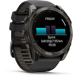 Смарт-годинник Garmin Fenix 8 47mm AMOLED Sapphire Carbon Gray DLC Titanium with Black Silicone Band (010-02904-29) EU - мініатюра 2