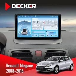 Штатна магнітола Renault Megane III 2008-2016 Decker D9-010 6x128, DSP, 4G, 2K Decker (НФ-00004783)