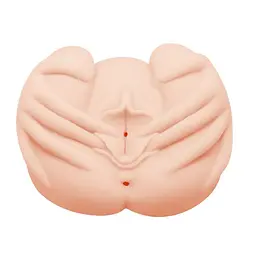 Мастурбатор Crazy Bull Realistic Vagina and Anal Vibrating (тілесний) - мініатюра 2