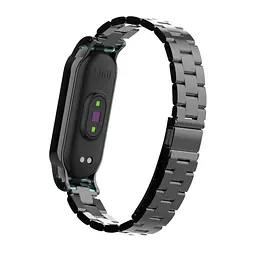 Ремінець для фітнес-браслета Boorui для Xiaomi Mi Band 5 і 6 металевий чорний - мініатюра 2